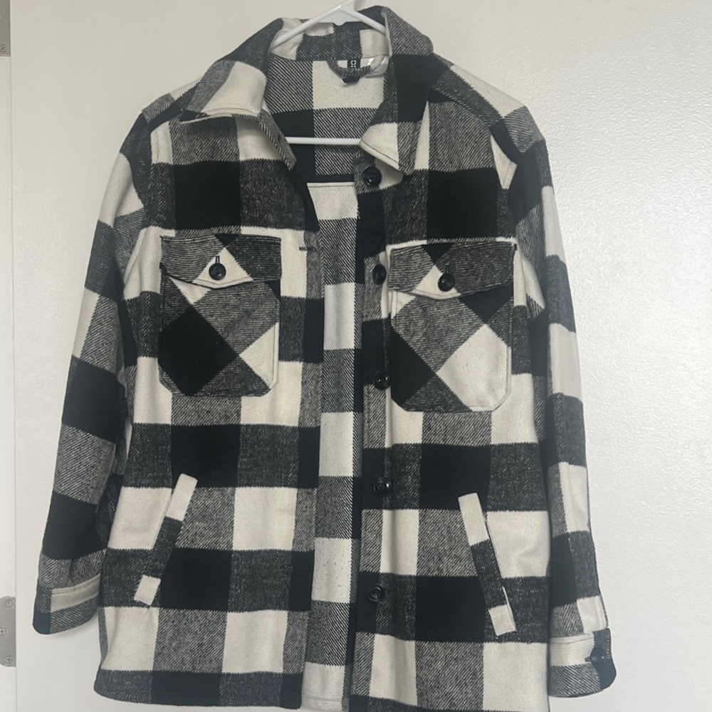 H&M Black and White Plaid Jacket